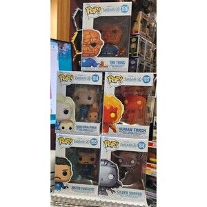 Funko Pop! Marvel Fantastic Four Lot of 5 Fantastic Family with Silver Surfer
